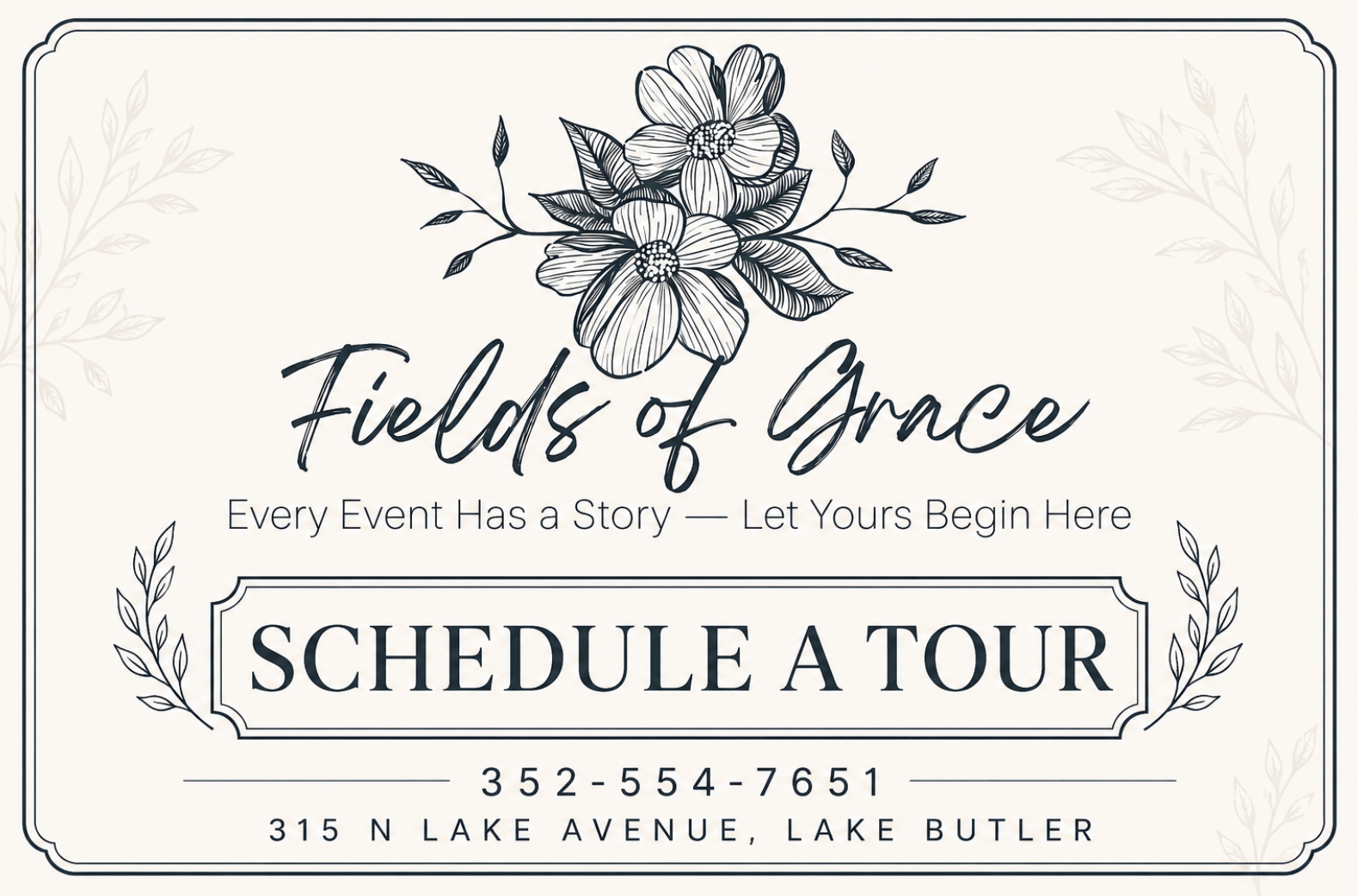 Schedule a tour at Fields of Grace — 352-554-7651, 315 N Lake Avenue, Lake Butler