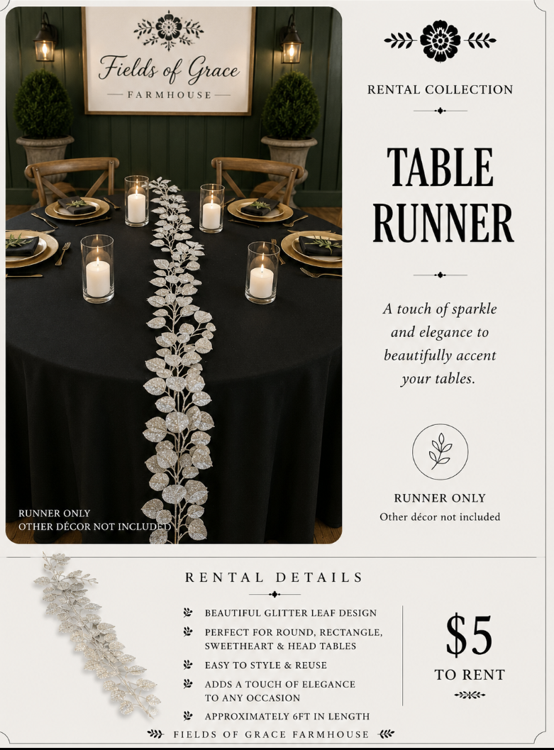 Glitter Leaf Table Runner